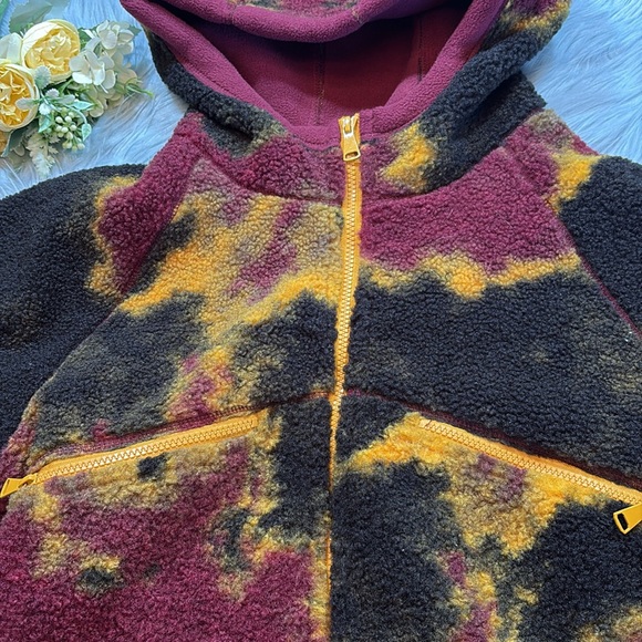 NWOT BP Tie Fye Fleece Cropped Hooded Jacket sz XS - Picture 3 of 9